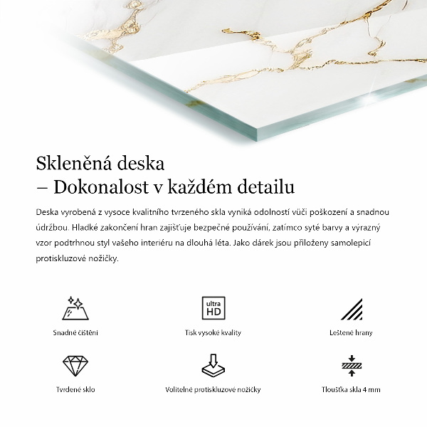 Rechteckige tischplatte glas Dekorative Mosaike mit Details