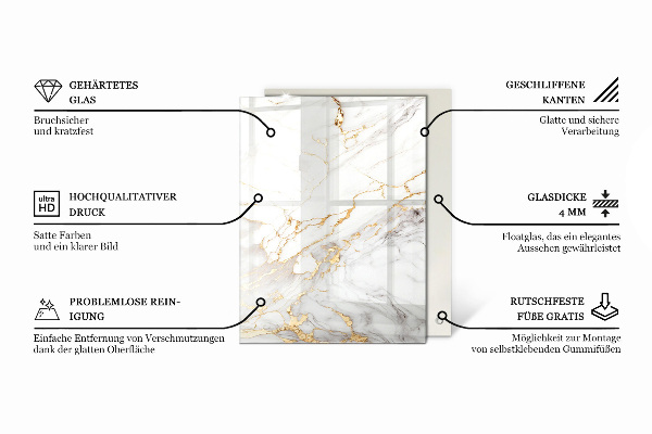 Rechteckige tischplatte glas Dekorative Mosaike mit Details