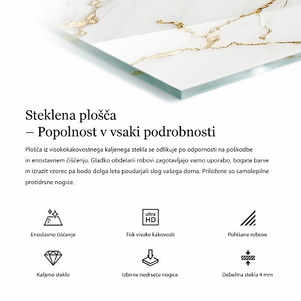 Rechteckige tischplatte glas Dekorative Mosaike mit Details