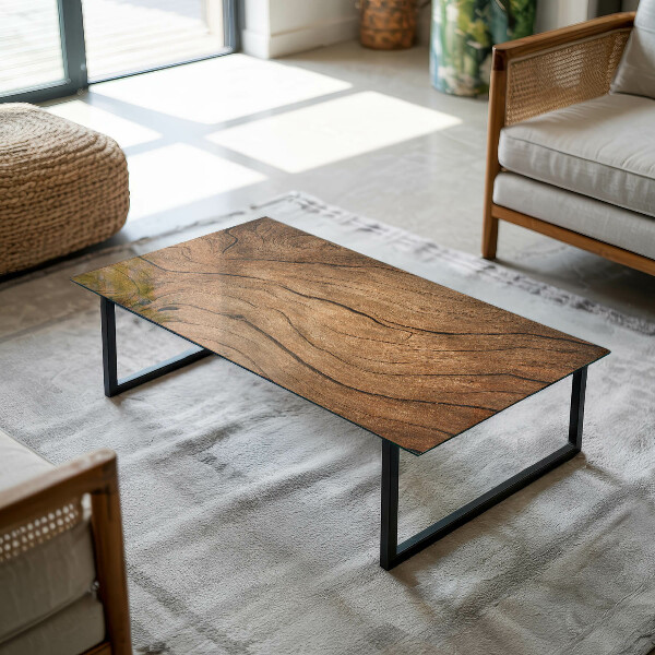 Rechteckige tischplatte glas Stilvolles Waldmotiv