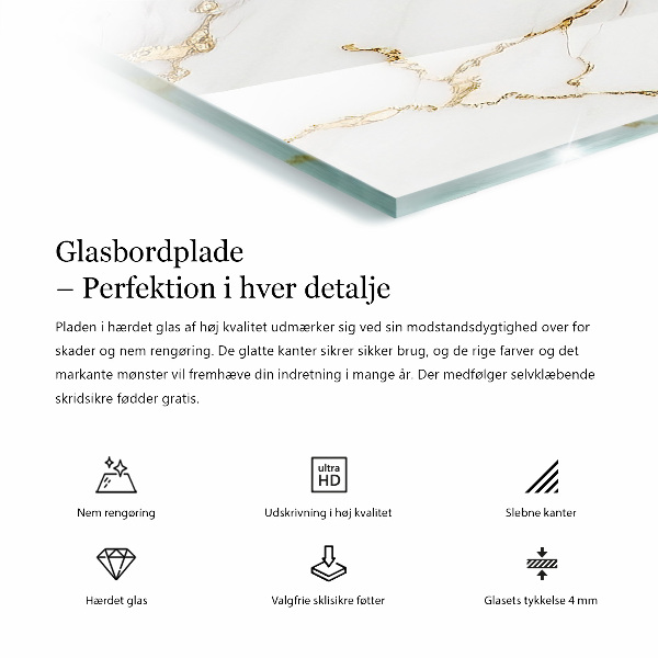 Rechteckige tischplatte glas Marmor mit feinen Adern