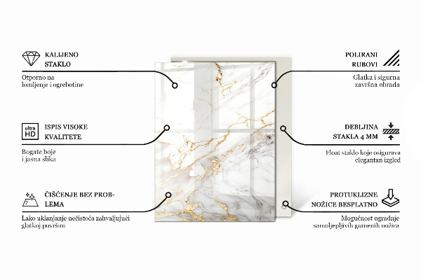 Rechteckige tischplatte glas Steintexturmotiv