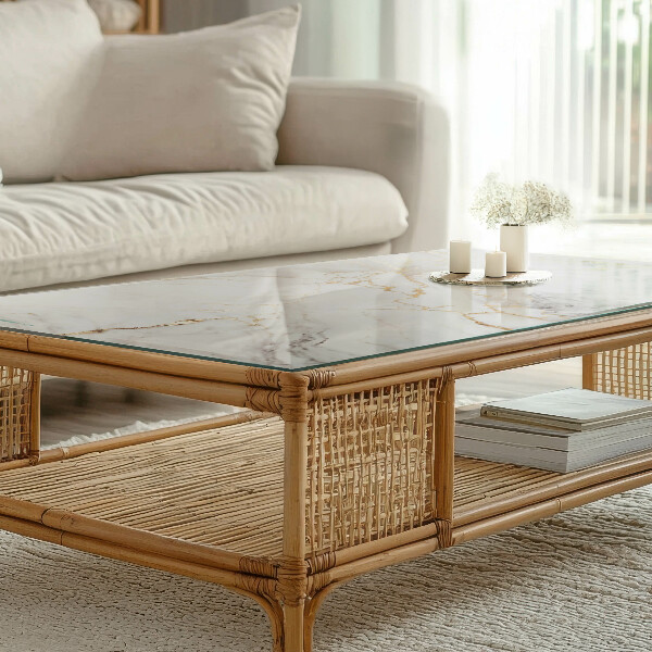 Rechteckige tischplatte glas Feine Marmoradern