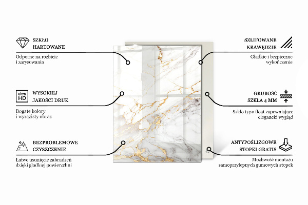 Rechteckige tischplatte glas Marmoradern im Design