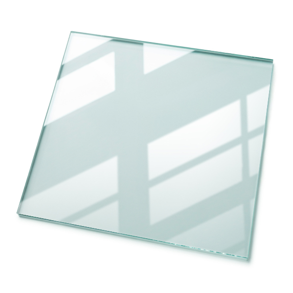 Rechteckige glastischplatte transparent