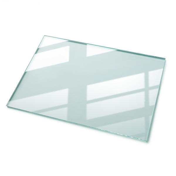 Rechteckige glastischplatte transparent