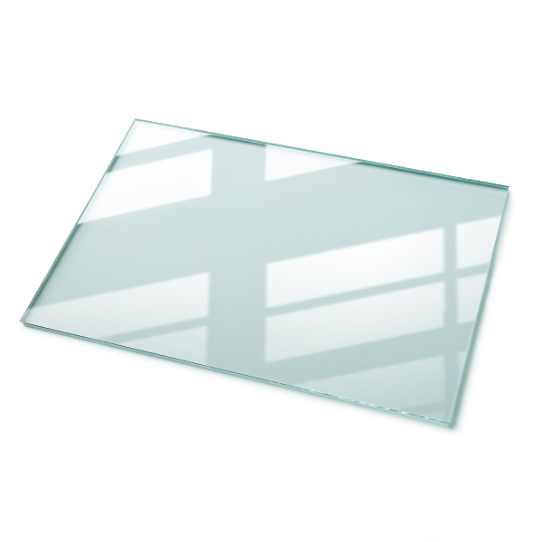 Rechteckige glastischplatte transparent