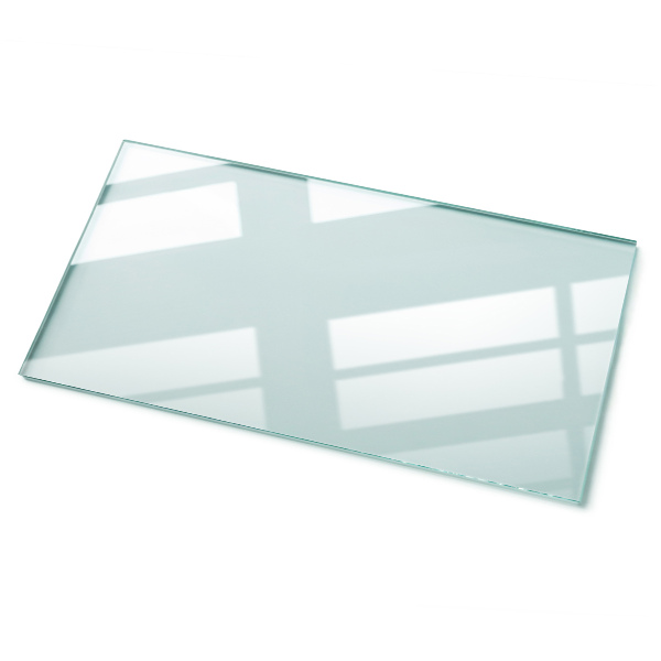 Rechteckige glastischplatte transparent