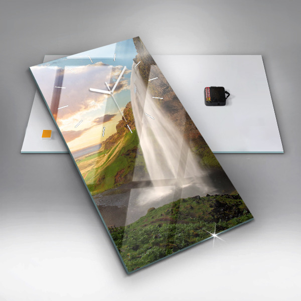 Vertikale Uhr Wasserfall in Island