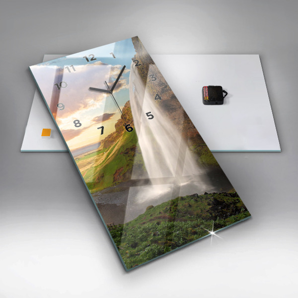 Vertikale Uhr Wasserfall in Island