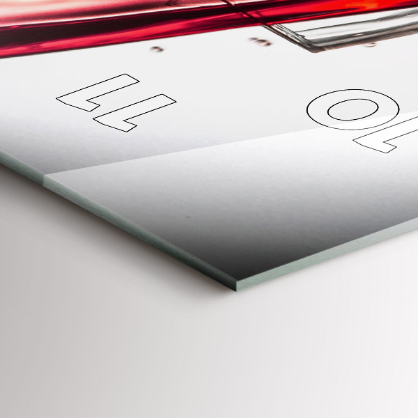 Vertikale Uhr mit motiv Weinglas