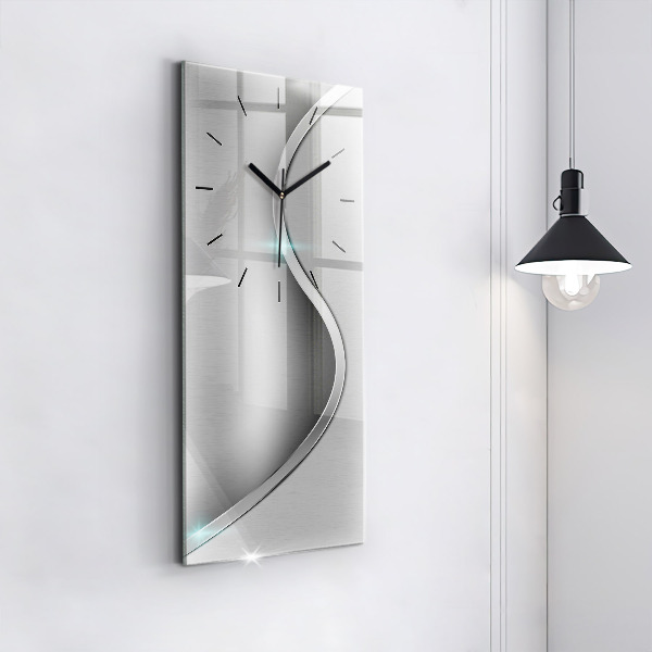 Vertikale Uhr mit motiv Graues Metall Abstraktion