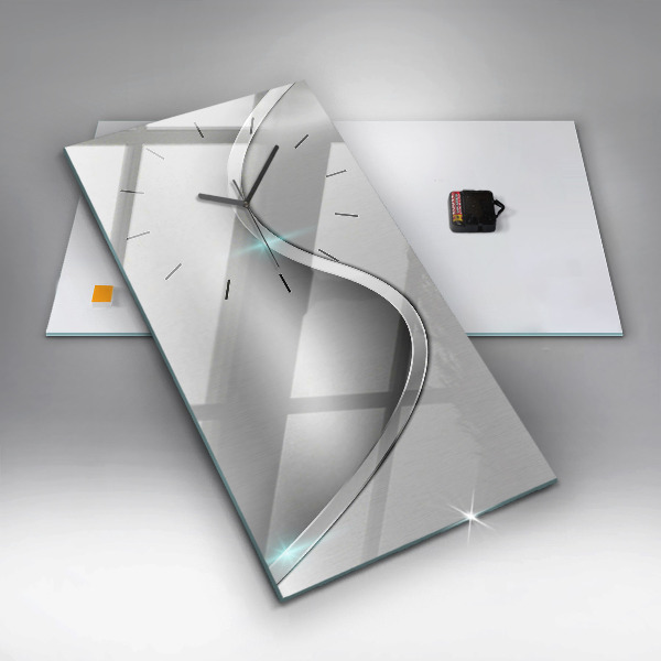 Vertikale Uhr mit motiv Graues Metall Abstraktion