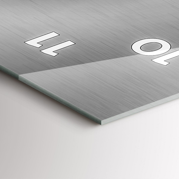 Vertikale Uhr mit motiv Graues Metall Abstraktion