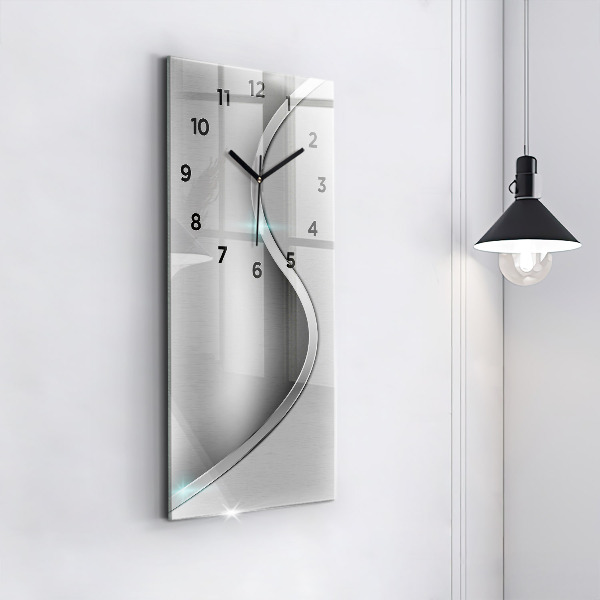 Vertikale Uhr mit motiv Graues Metall Abstraktion