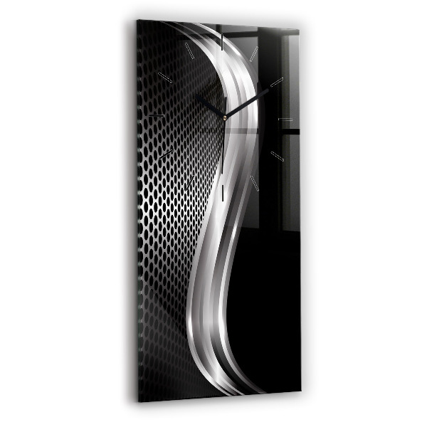 Vertikale Uhr mit motiv Schwarzes Metall Abstraktion