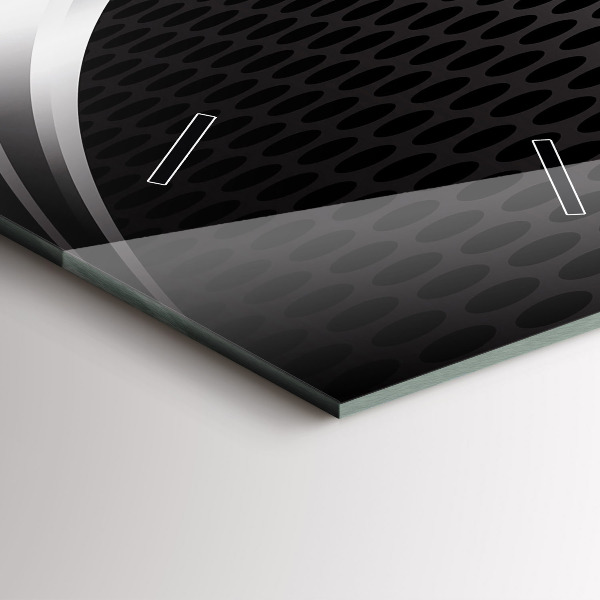 Vertikale Uhr mit motiv Schwarzes Metall Abstraktion