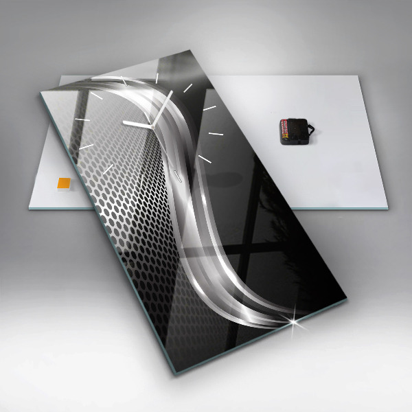 Vertikale Uhr mit motiv Schwarzes Metall Abstraktion