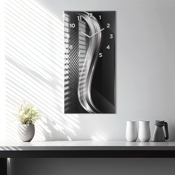 Vertikale Uhr mit motiv Schwarzes Metall Abstraktion