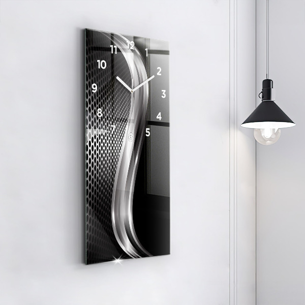 Vertikale Uhr mit motiv Schwarzes Metall Abstraktion