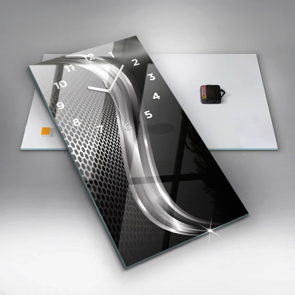 Vertikale Uhr mit motiv Schwarzes Metall Abstraktion