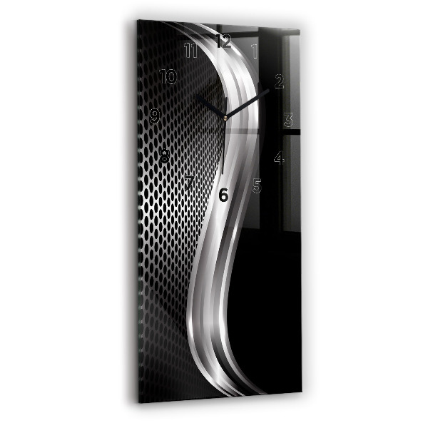 Vertikale Uhr mit motiv Schwarzes Metall Abstraktion