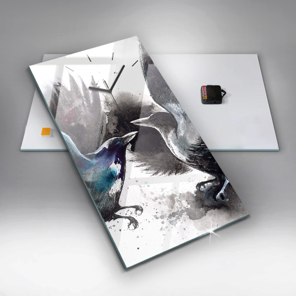 Vertikale Uhr Bemalte Vögel