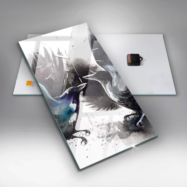 Vertikale Uhr Bemalte Vögel