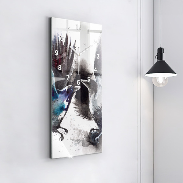 Vertikale Uhr Bemalte Vögel