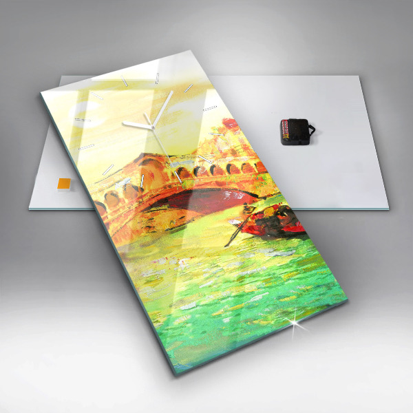 Vertikale Uhr mit motiv Rialtobrücke in Venedig