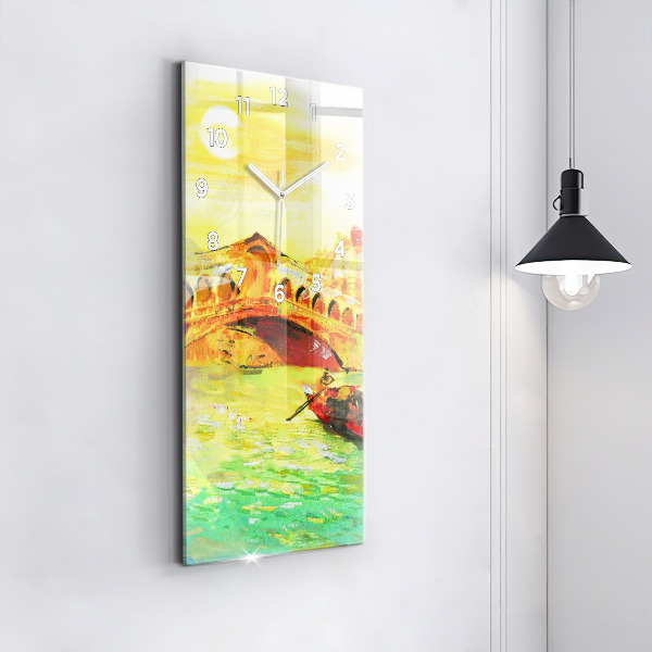 Vertikale Uhr mit motiv Rialtobrücke in Venedig