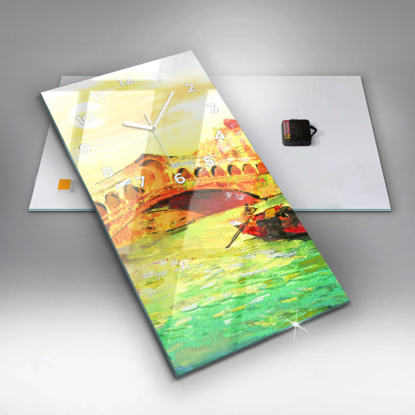 Vertikale Uhr mit motiv Rialtobrücke in Venedig