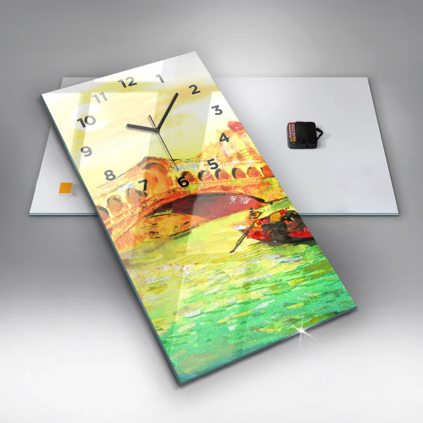 Vertikale Uhr mit motiv Rialtobrücke in Venedig