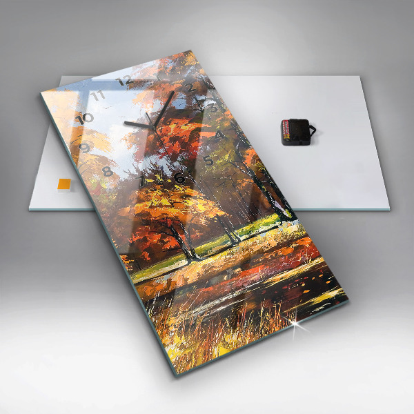 Vertikale Uhr Herbstlandschaft mit Fluss