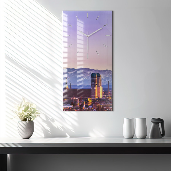 Vertikale Uhr mit motiv Deutsche Alpen München