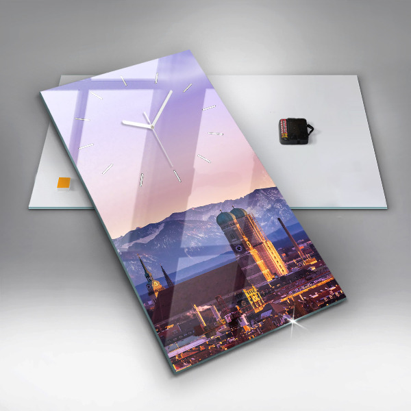 Vertikale Uhr mit motiv Deutsche Alpen München