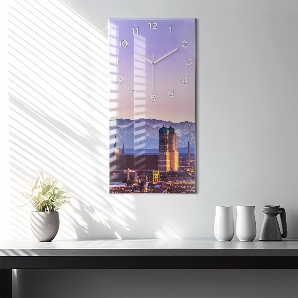 Vertikale Uhr mit motiv Deutsche Alpen München