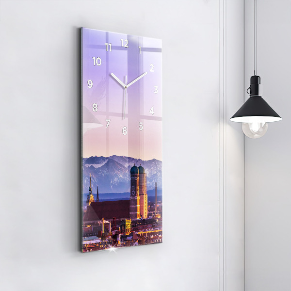 Vertikale Uhr mit motiv Deutsche Alpen München