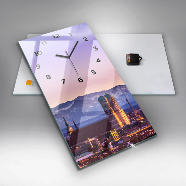 Vertikale Uhr mit motiv Deutsche Alpen München