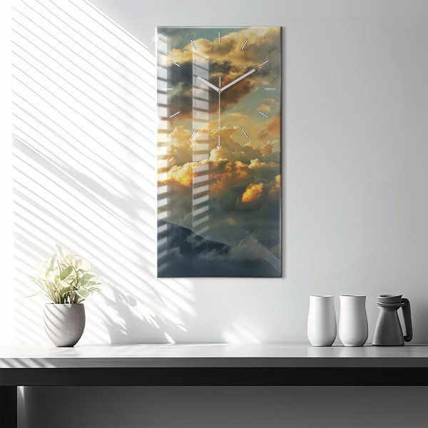 Vertikale Uhr mit motiv Ballonfahrt in den Wolken