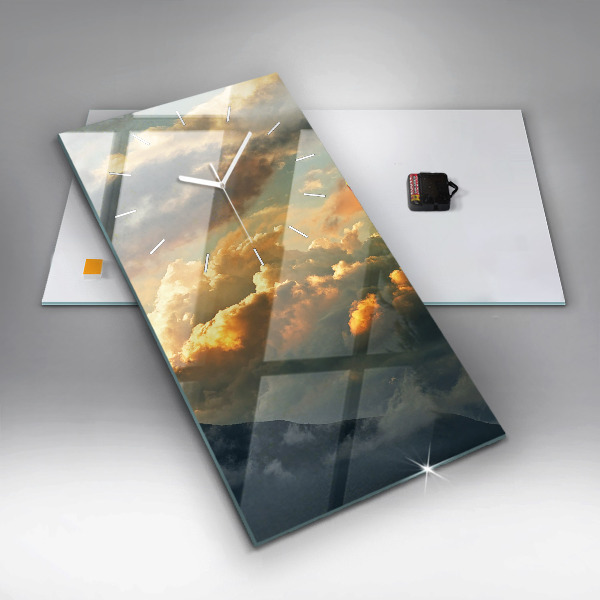 Vertikale Uhr mit motiv Ballonfahrt in den Wolken