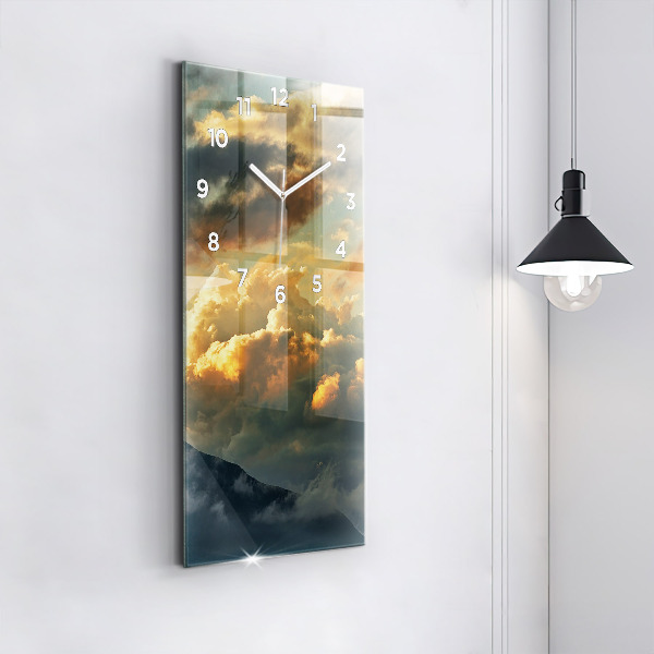 Vertikale Uhr mit motiv Ballonfahrt in den Wolken