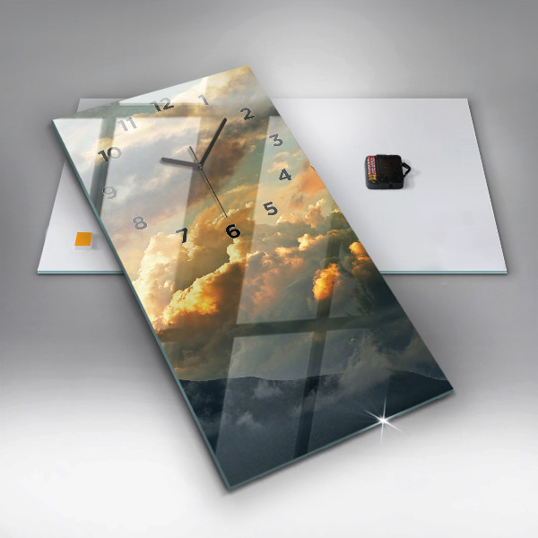 Vertikale Uhr mit motiv Ballonfahrt in den Wolken