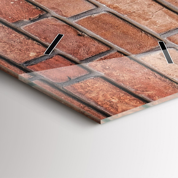 Vertikale Uhr mit motiv Backsteinmauer