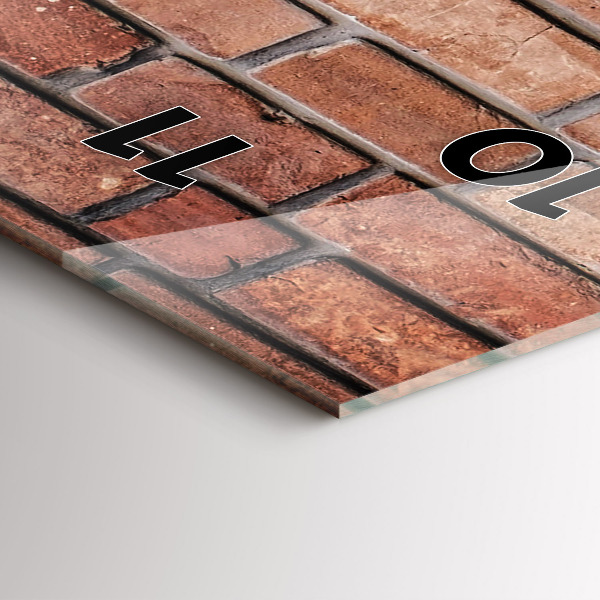 Vertikale Uhr mit motiv Backsteinmauer