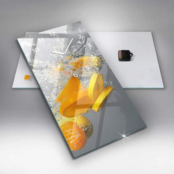 Vertikale Uhr mit motiv Zitrusfrüchte im Wasser