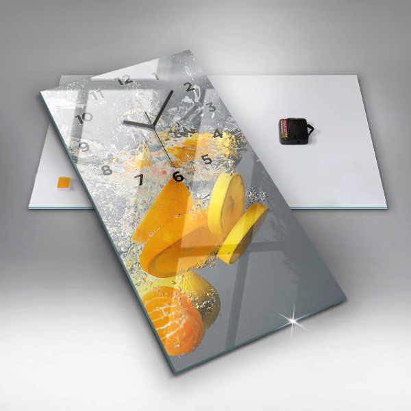 Vertikale Uhr mit motiv Zitrusfrüchte im Wasser