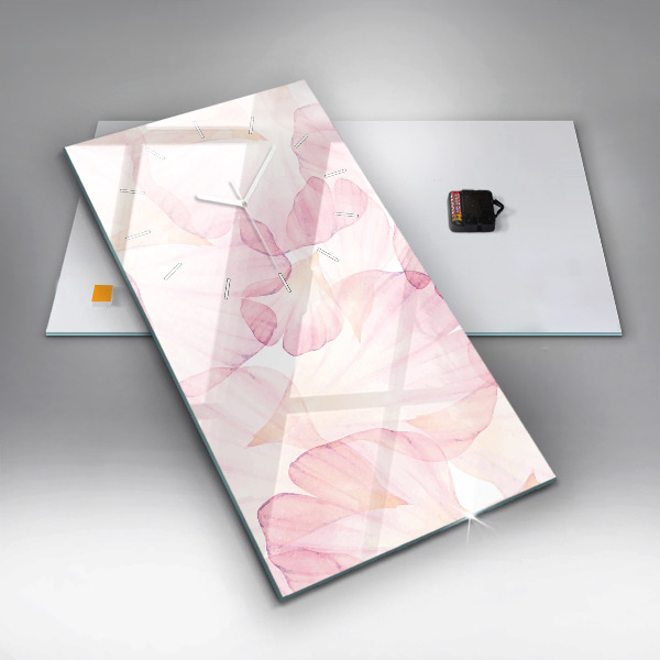 Vertikale Uhr Aquarellierte Blütenblätter