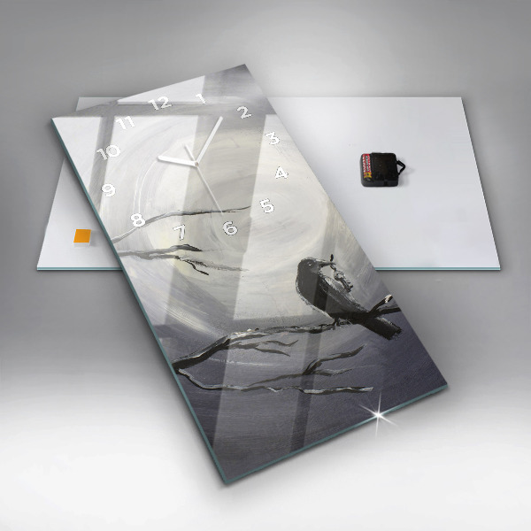 Vertikale Uhr Rabe im Mondlicht