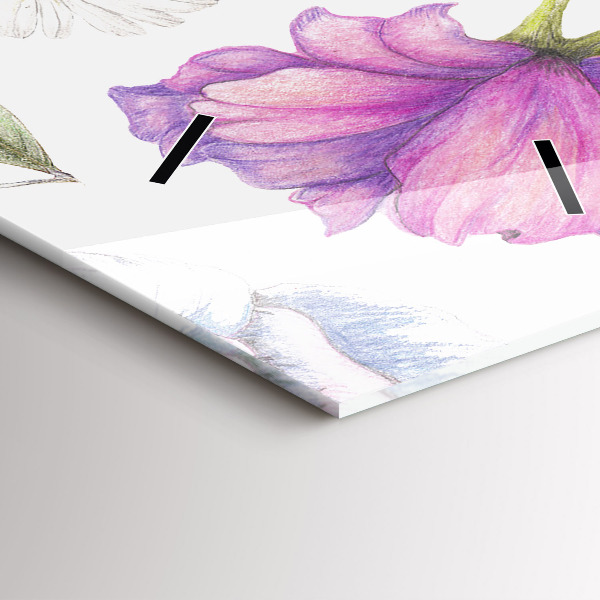 Vertikale Uhr mit motiv Komposition von Blumen